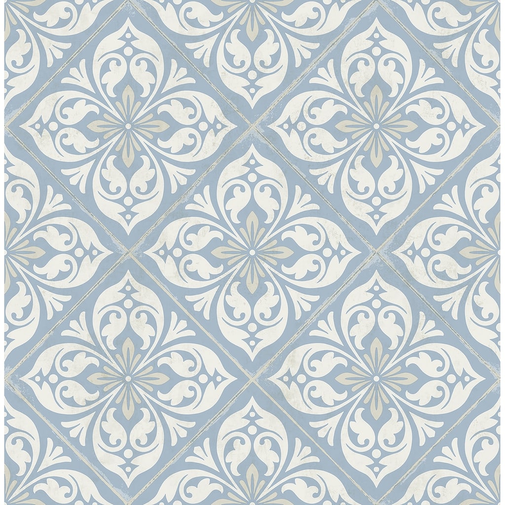 Seabrook Designs Lillian August Plumosa Tile Unpasted Wallpaper