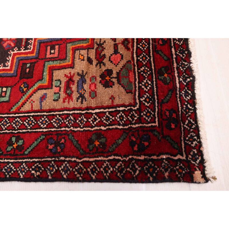 ECARPETGALLERY Hand-knotted Anadol Black, Red Wool Rug - 4'5 x 8'0