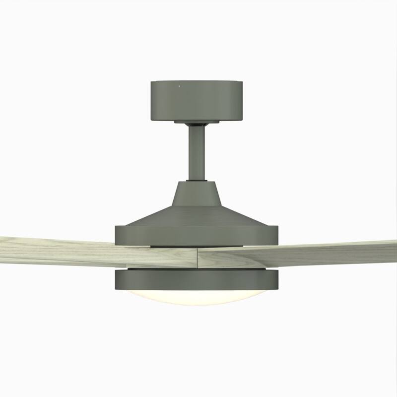 Brawn 64 inch Indoor/Outdoor Ceiling Fan with LED CCT Select Light Kit - Antique Graphite with Light Oak Blades