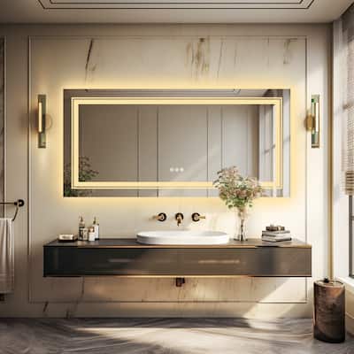 1050x500mm Led Bathroom Mirror Wall Vanity Mirror Dressing/Makeup Mirror with Backlit Light Anti-fog Mirror for Room/Shop