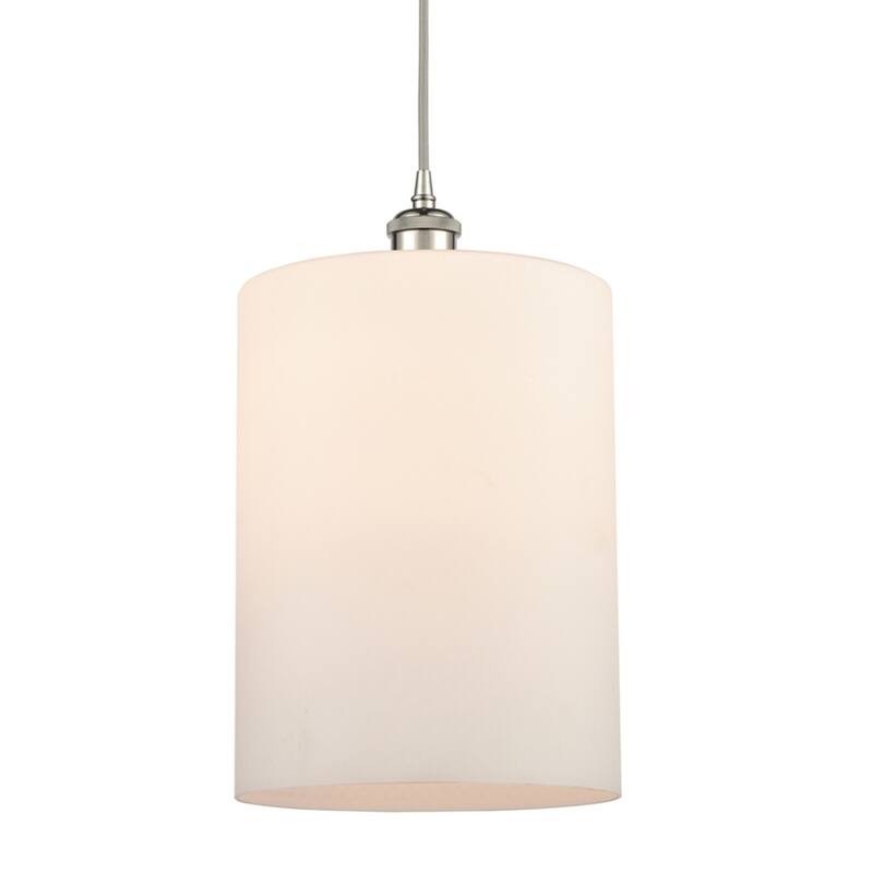 Innovations Lighting 516-1P-14-9-L Cobbleskill Pendant Cobbleskill 9" - Matte White / Polished Nickel