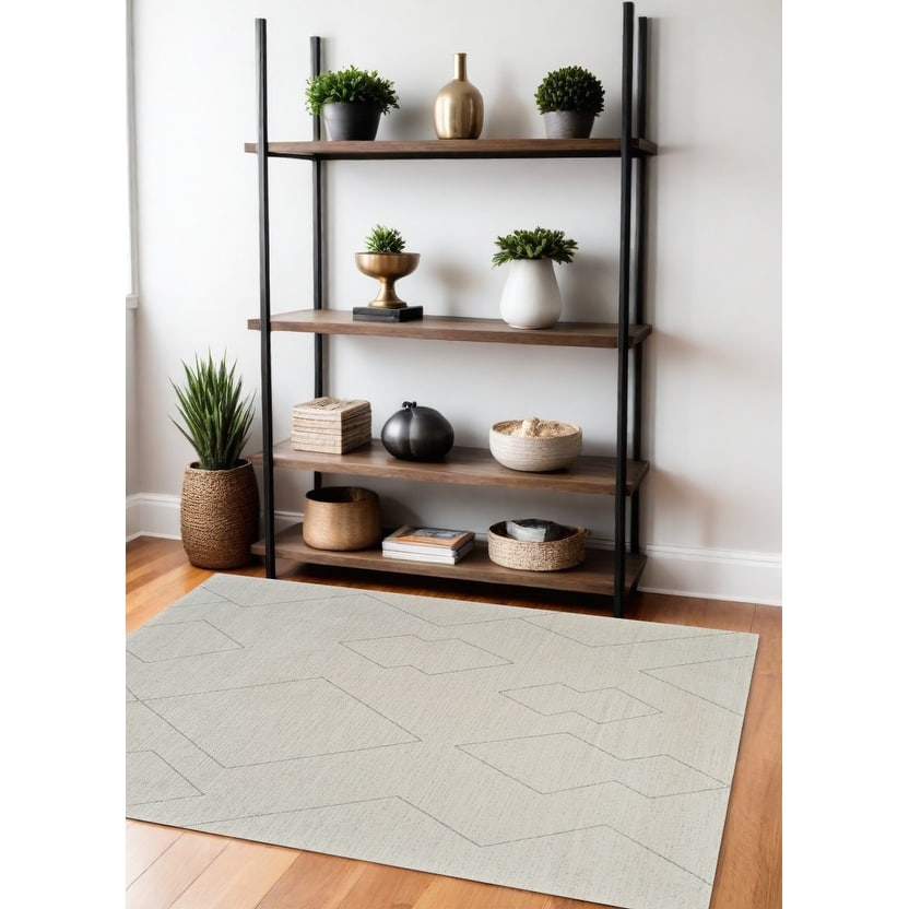 Betab Distressed Abstract Modern Stain Resistant Woven Durable Area Rug By HomeRoots