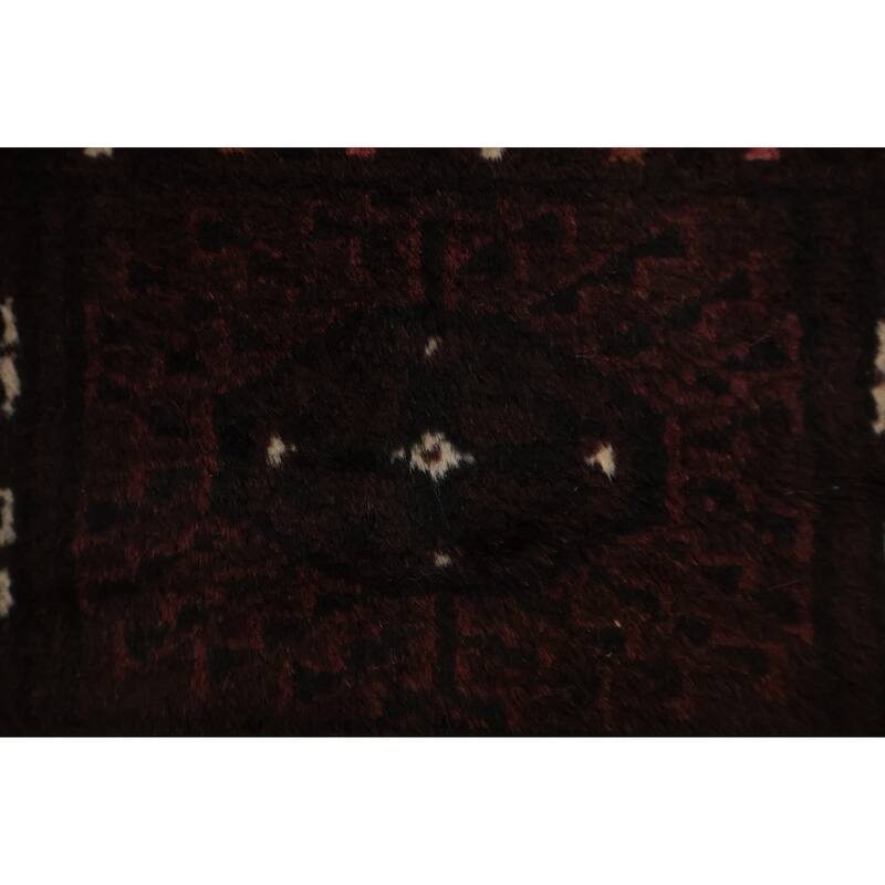 Hand Knotted Oriental 100% Wool Carpet Traditional All-Over Red Turkoman Area Rug - 12' 0'' X 7' 6''