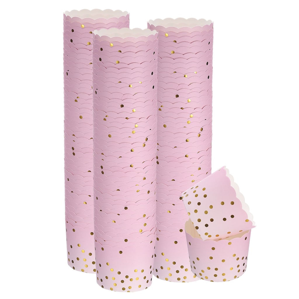 150Pcs Paper Baking Cups 6oz Cupcake Scalloped Muffins Liners