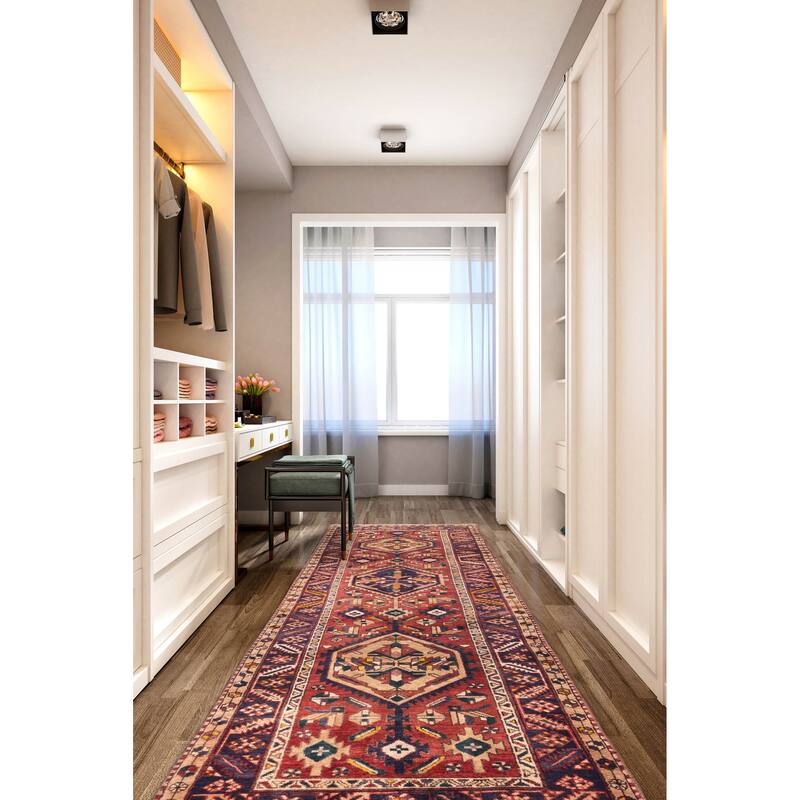 ECARPETGALLERY Hand-knotted Konya Anatolian Red Wool Rug - 3'7 x 11'0