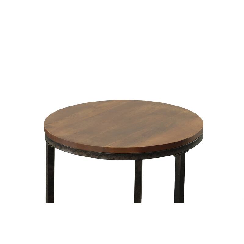 Carolina Living Orson 18" Round Top Accent Table - Chestnut/Industrial