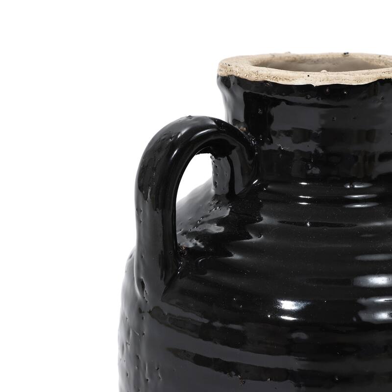 Black Jug Terracotta Round Vase (Single)