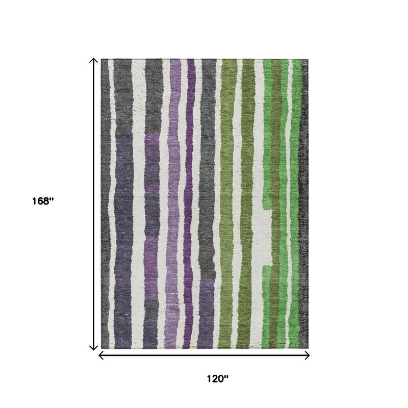 HomeRoots Striped Transitional Rectangle Outdoor Rug