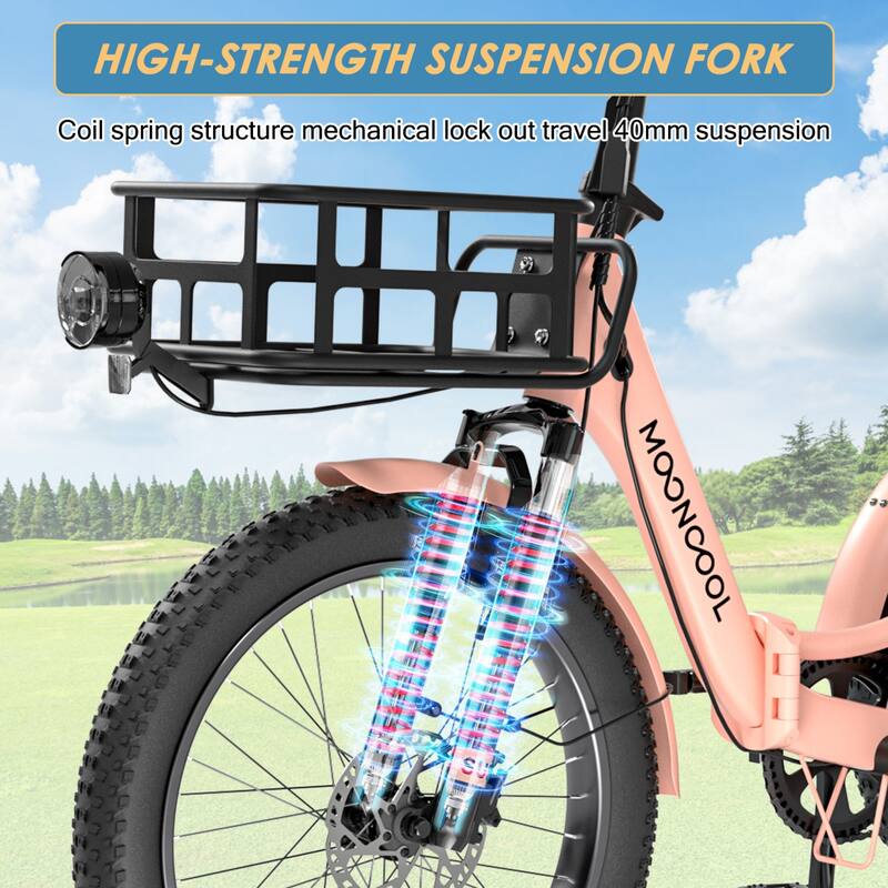 DoCred Electric Folding Tricycle for Adult with Front and Rear Baskets