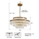 preview thumbnail 6 of 15, 32 in. Drum Modern Crystal Chandelier 4-Tier Gold Brass Kitchen Island Pendant Light for Dining Room