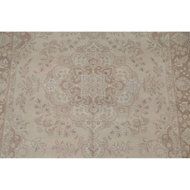 Distressed Tabriz Persian Vintage Area Rug Handmade Wool Carpet - 6'6" x 9'9"