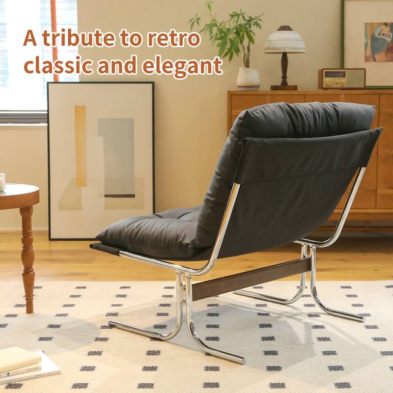 Faux Leather Upholstered Living Room Chair Accent Chair Reading Chair