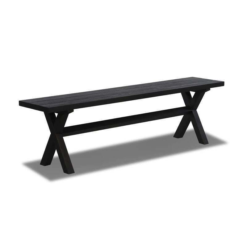 Cascais Solid Wood Bench with Trestle Base