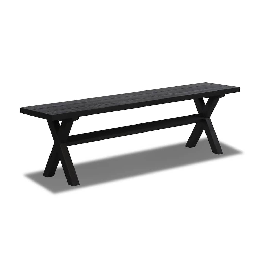 Cascais Solid Wood Bench with Trestle Base