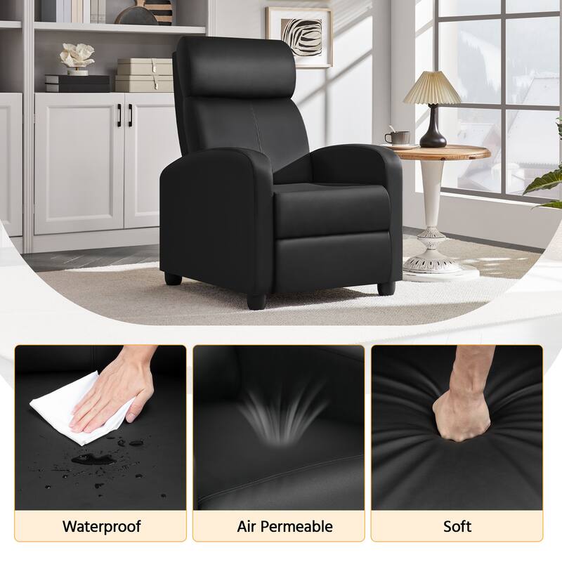 Yaheetech Recliner Chair PU Leather Adjustable Reclining Chair Sofa