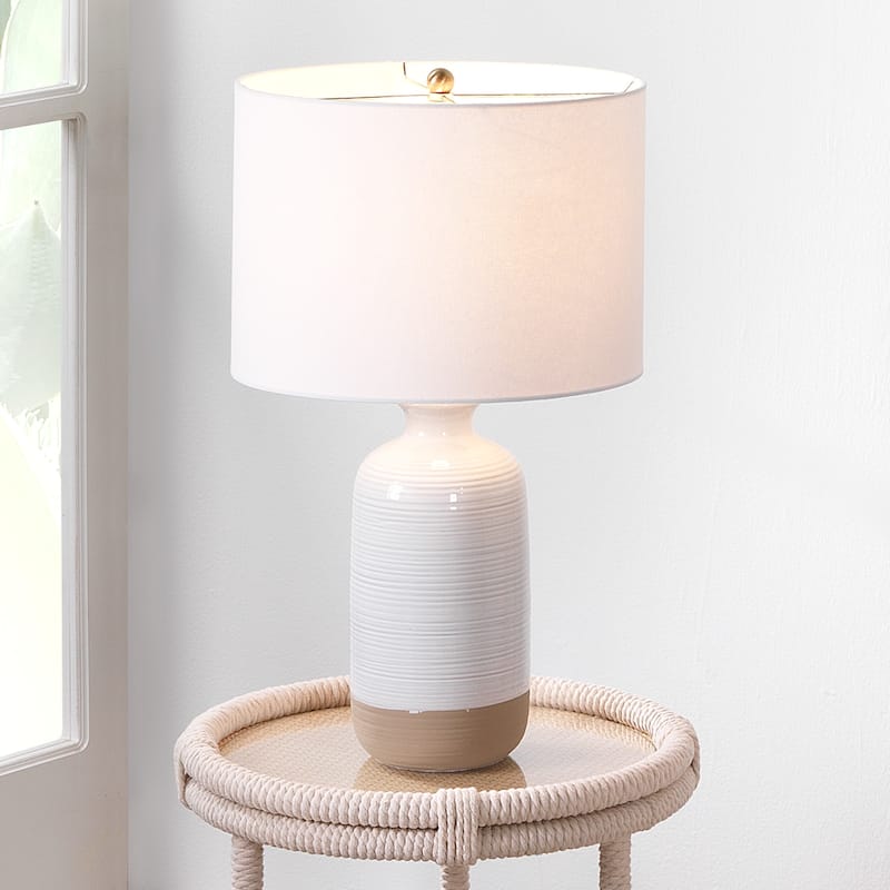 Alden Décor Braxton Ceramic Table Lamp, White