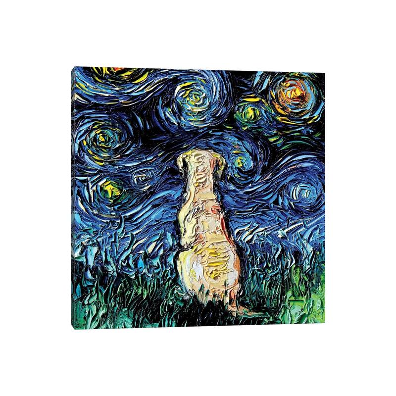 iCanvas "Yellow Labrador Night" by Aja Trier Canvas Print