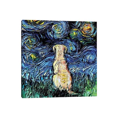 iCanvas "Yellow Labrador Night" by Aja Trier Canvas Print