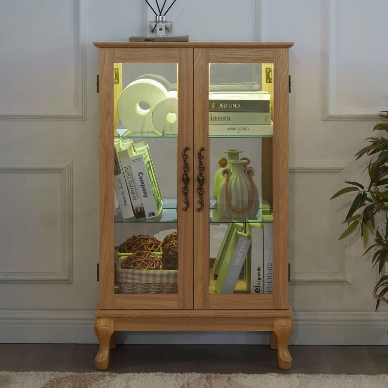 Sophisticated Curio Cabinet with Multiple Features for Home and Office
