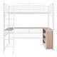 preview thumbnail 41 of 48, Loft Bed with 3 Layers of Shelves & L-Shaped Desk, Metal Loft Bed Frame with Safety Guardrails and Inclined Ladder