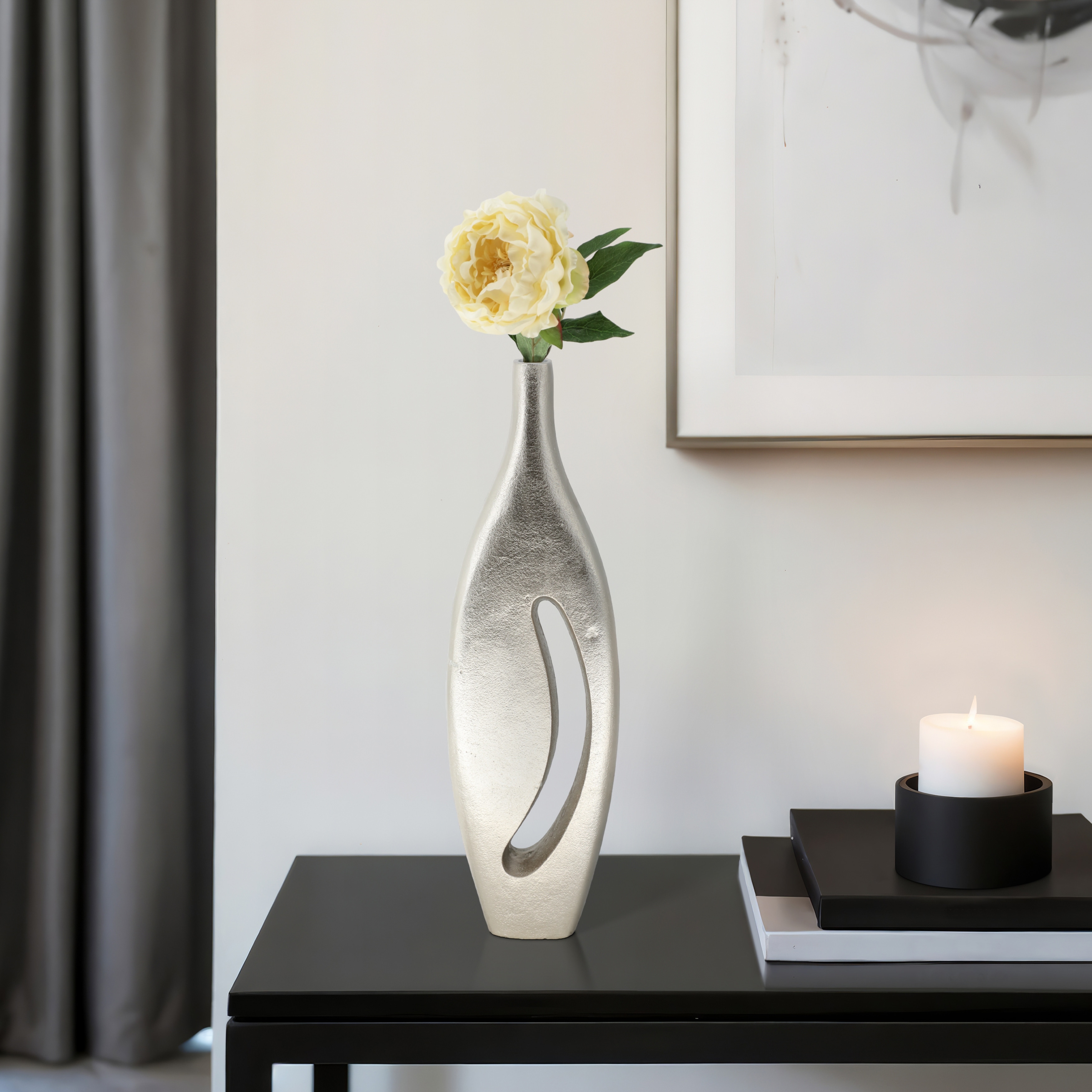 Sagebrook Home Aluminum Accent - Unique Davena Vase, Perfect for Elegant Homes, Inspire Serenity & Beauty