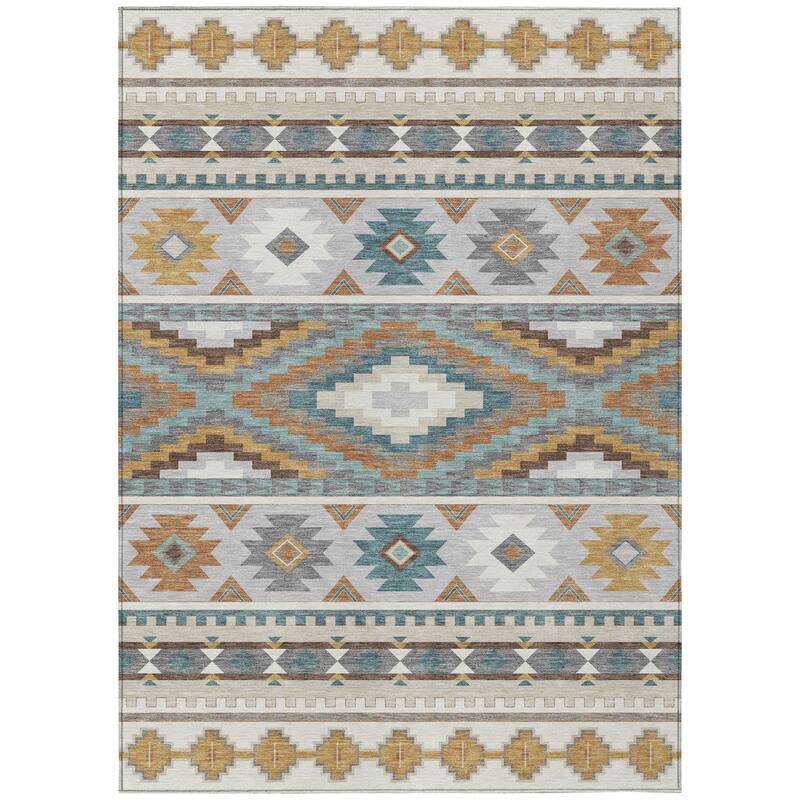 Machine Washable Indoor/ Outdoor Modern Ottawa Chantille Rug