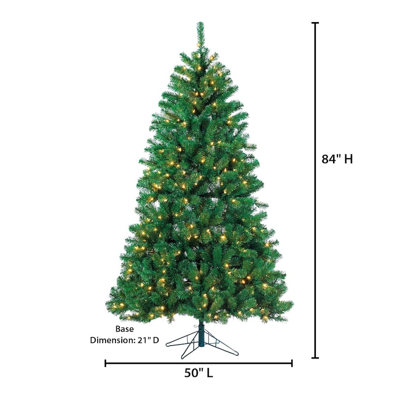 7 Foot Pre Lit Montana Pine Tree - N/A