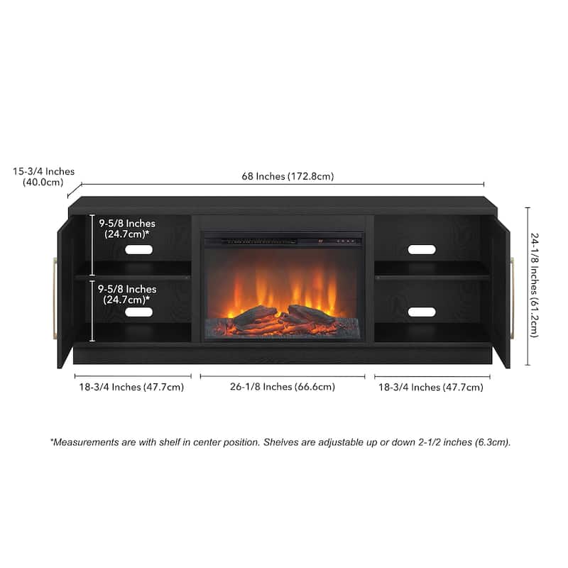 Tillman Rectangular TV Stand with Log Fireplace for TV's up to 75"