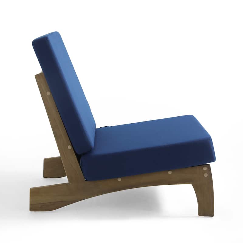 Outdoor Acacia Club Chair Set Loveseate with Weather-Resistant Cushions