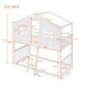 preview thumbnail 6 of 24, Playhouse Style Kids Bunk Bed with Fence, Twin Over Twin House Bed with Roof, Window, Ladder and Solid Pine Wood Frame