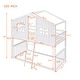 preview thumbnail 4 of 7, Twin Over Twin Size Playhouse Bunk Bed, Floor Bunkbeds, Solid Wood House Bed Frame with Ladder, Roof & Window, for Kids Teens