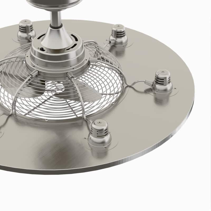 Fanimation Studio Collection Dex 12 inch Brushed Nickel Fandelier Ceiling Fan with LED Lights and Remote