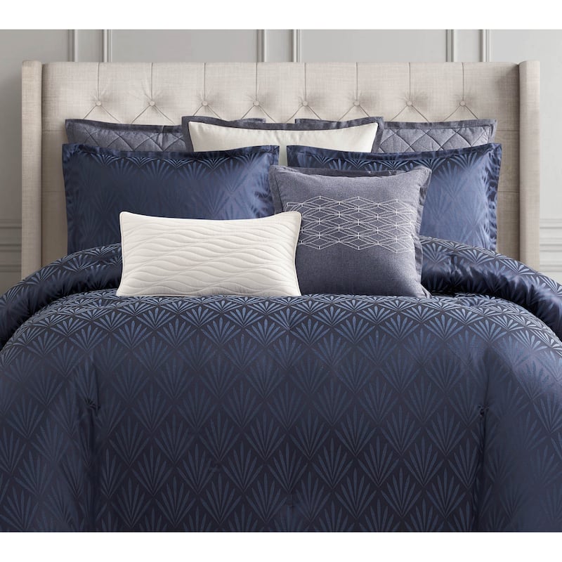 Chloe Navy 12" X 22" Decorative Pillow