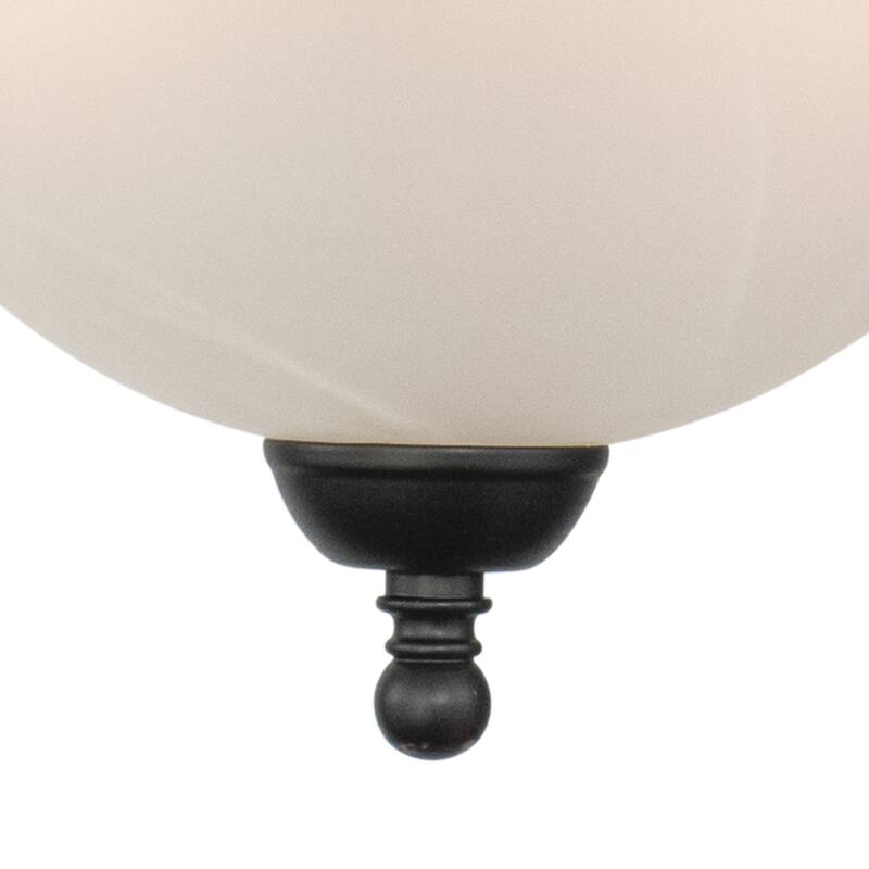 Babylon 14-in W Bronze Semi Flush Mount Ceiling Light White Glass - 14-in W x 12.75-in H x 14-in D