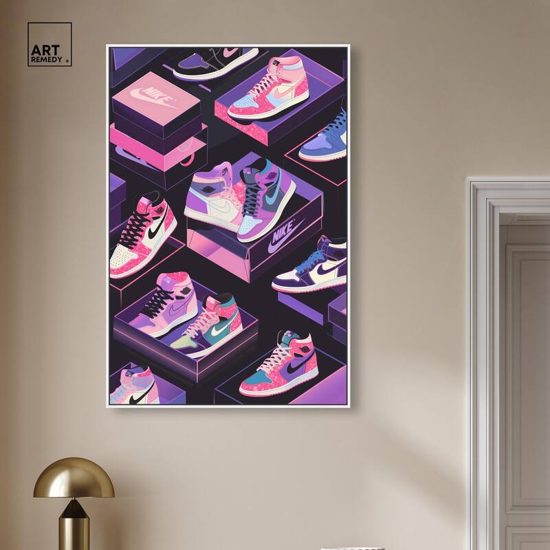 Neon Pastels Sneakers Canvas by Art Remedy