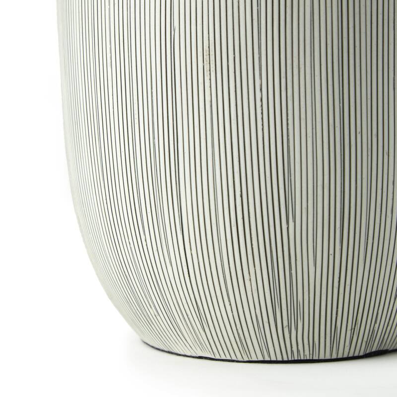 Ophelia Table Lamp-Black & White Grid Porcelain Ceramic