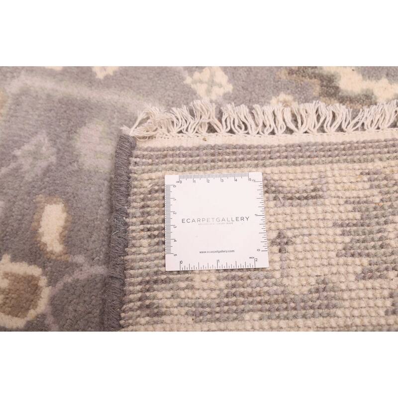 ECARPETGALLERY Hand-knotted Royal Oushak Grey Wool Rug - 2'6 x 12'0