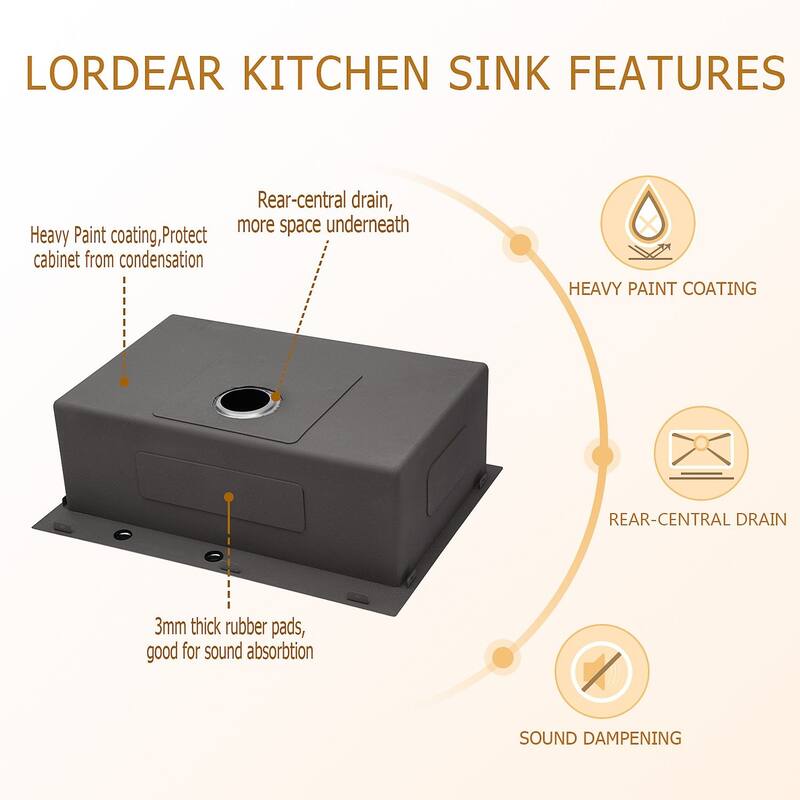 15/25 inch Topmount Drop-in Stainless Steel Single Bowl Kitchen Sink