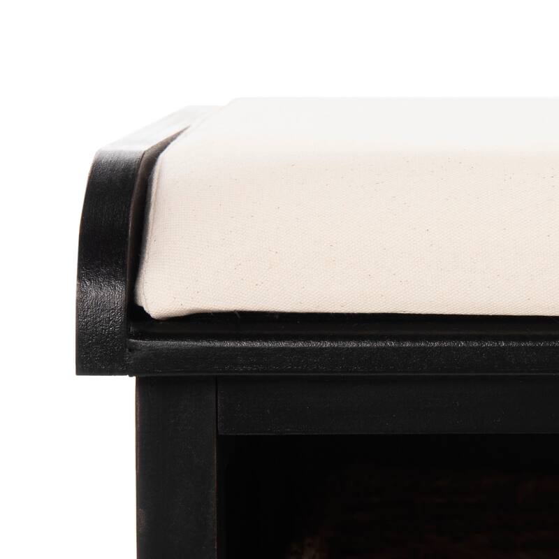 SAFAVIEH Lonan Black/ White Storage Bench - 47" x 16.1" x 19.9"