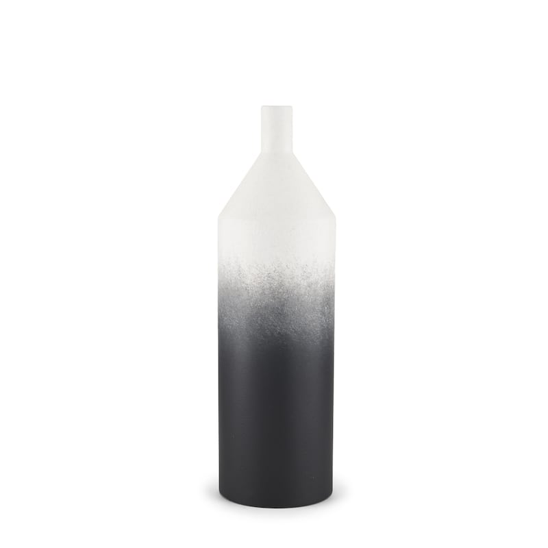 20" Black And White Ombre Metal Table Vase - 5.91