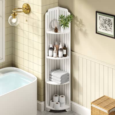 Javlergo Bathroom Corner Shelf, 3/4-tier Small Storage Rack for Living Room, Bedroom, Kitchen, Home Office
