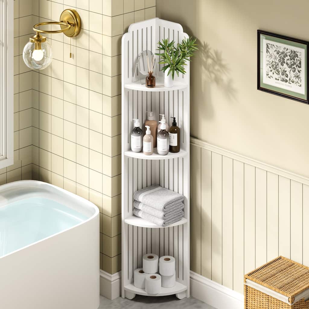 Javlergo Bathroom Corner Shelf, 3/4-tier Small Storage Rack for Living Room, Bedroom, Kitchen, Home Office
