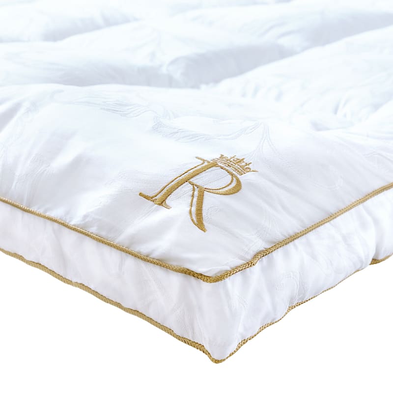 Royal Therapy Mattress Pad - 8-23 Inches Deep Pocket, 400 TC Cotton Thick Mattress Topper - King - White