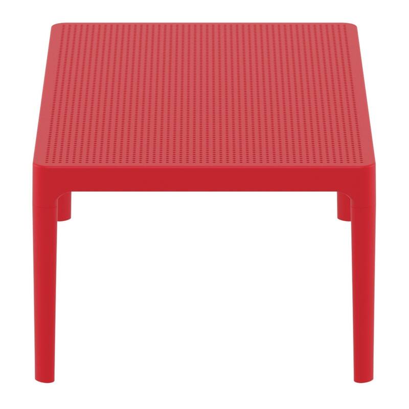 39.5" Red Patio Solid Rectangular Lounge Coffee Table