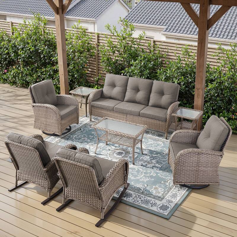 Gymojoy Outdoor Wicker Patio Furniture Sofa Chair Set Weather-Resistant
