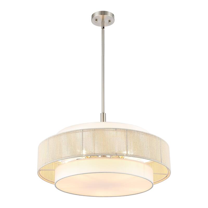 GetLedel 5-Light Double Shaded Drum Chandelier