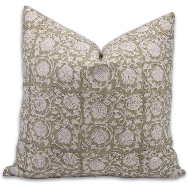 Fabdivine Cotton Farmhouse Block print pillow Cover - Pillow Covers - 14" x 20"