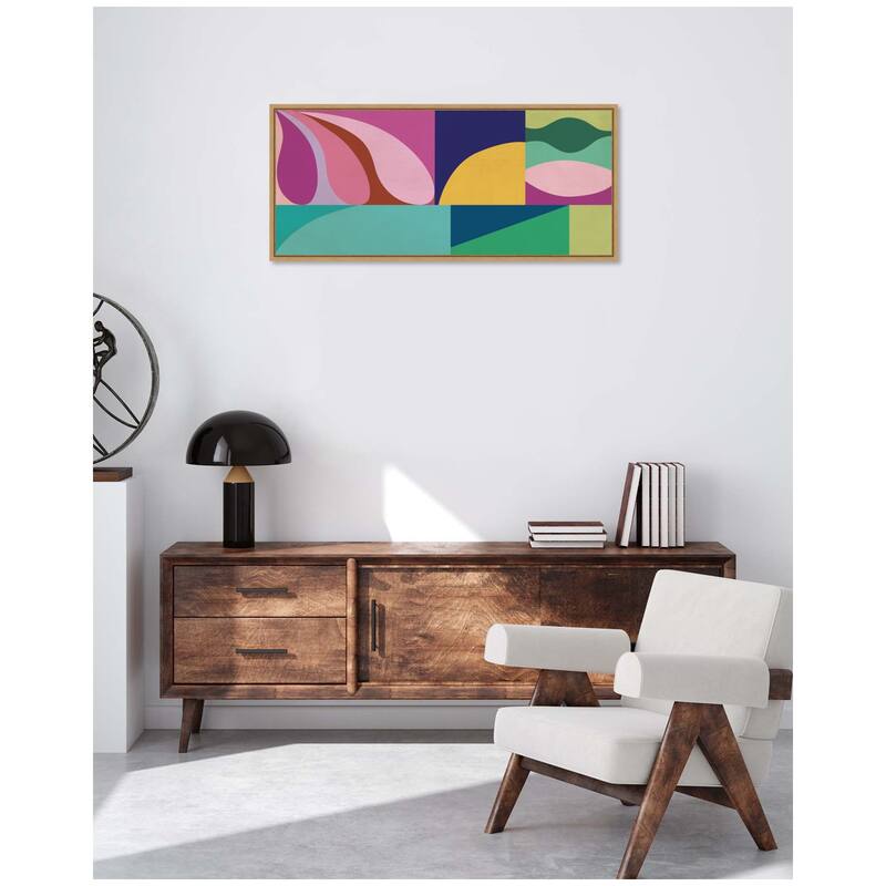 Kate and Laurel Abstract 02 Panel 1 by Rachel Lee Framed Canvas Wall Art Print