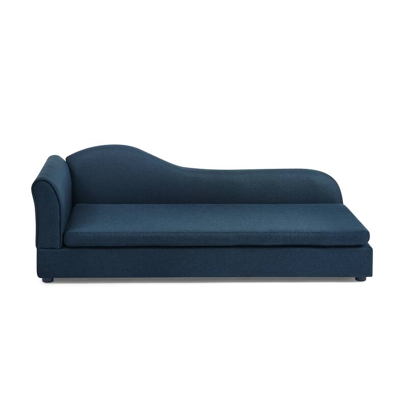 Oversized Pet Sofa, Elegant Modern Linen Fabric Elevated Dog Sofa Bed, Oversized Rectangular Pet Bed with Backrest & Armrest