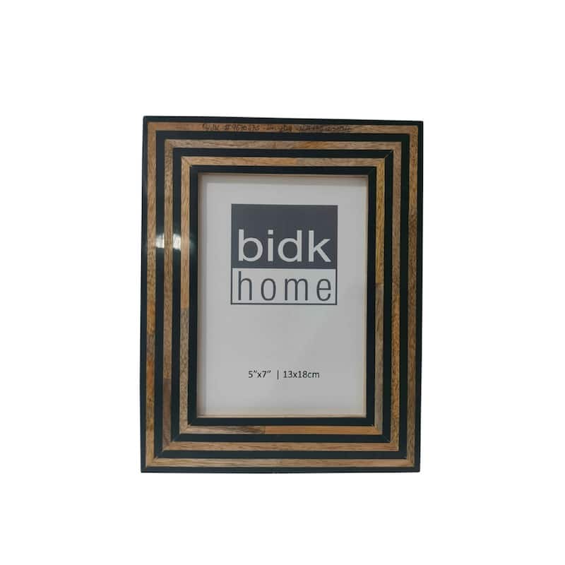 Tiles Rectangular Picture Frame - for 5" x 7" Photo - Black and Brown
